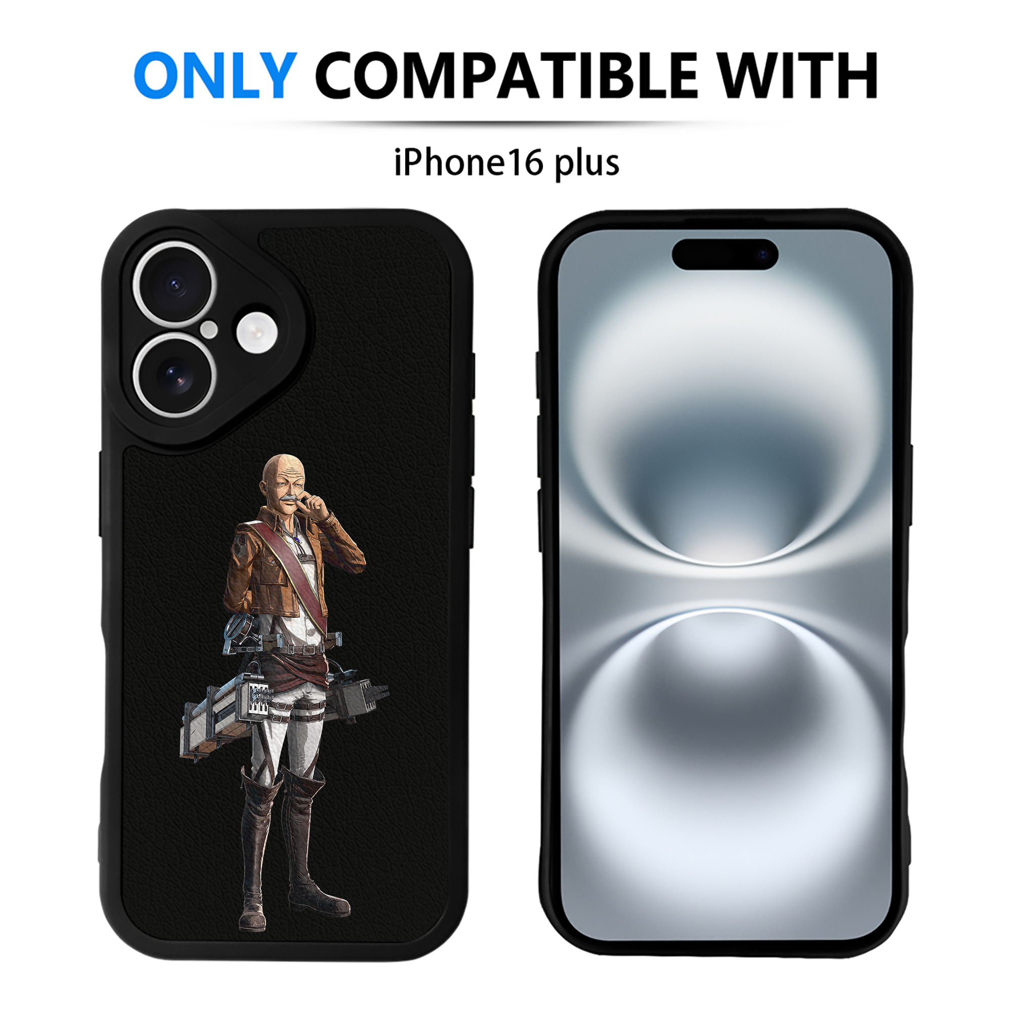 （画像用） 進撃の巨人 ドット·ピクシス Attack on Titan Dot Pixis 【iPhone 16シリーズ対応】シリコンスマホケース（レザー調） 材質：シリコン